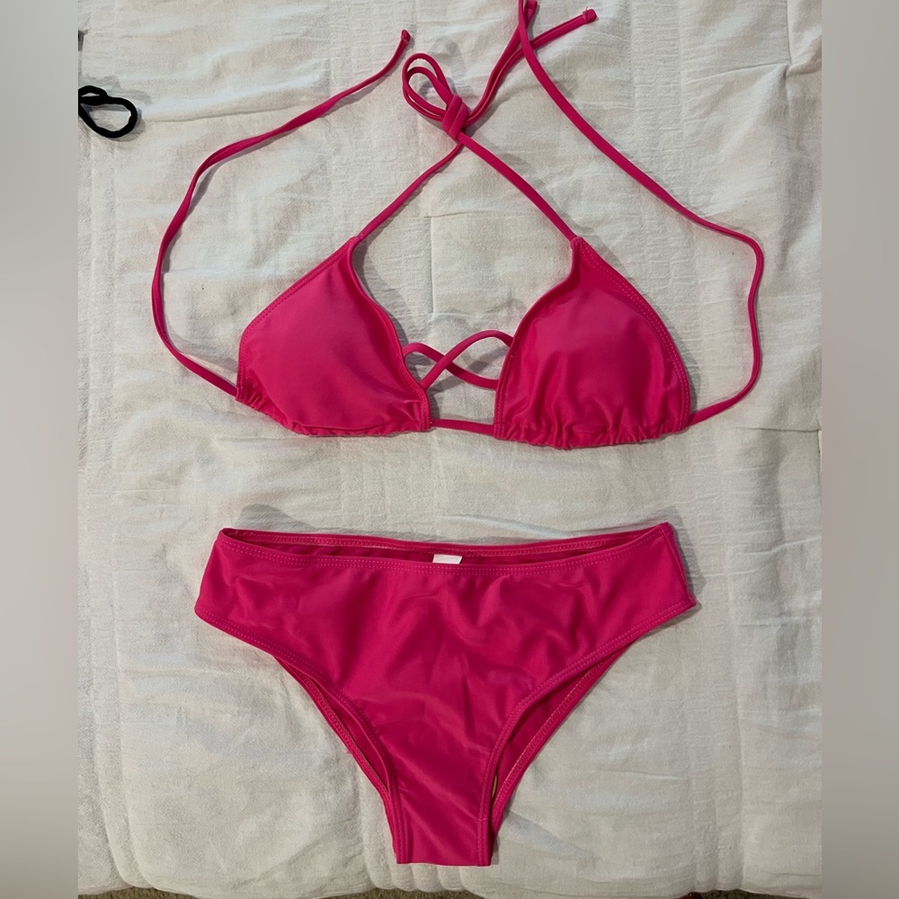 Amazon Hot Pink Bikini Set